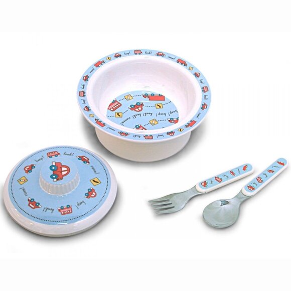 NWT Sugarbooger Covered Suction Bowl Set Cars Vroom - Picture 1 of 5